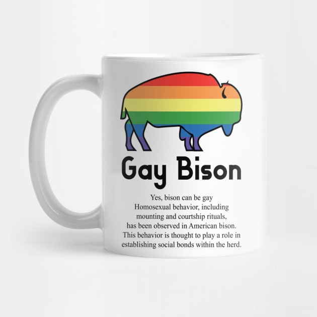 Gay Bison G4b - Can animals be gay series - meme gift t-shirt by FOGSJ